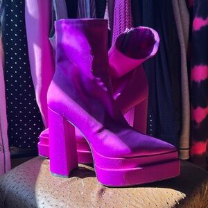 Free people X Jeffrey Campbell  satin platform boots